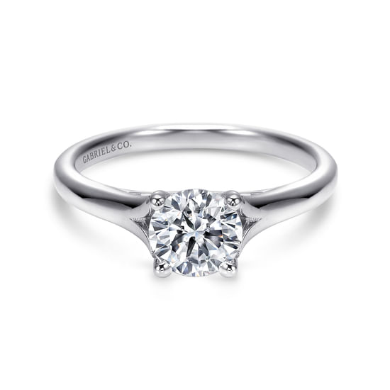 Gabriel - 14K White Gold Round Diamond Engagement Ring