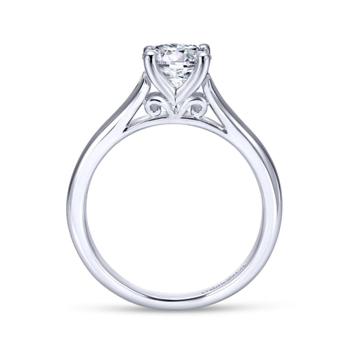 14K White Gold Round Diamond Engagement Ring