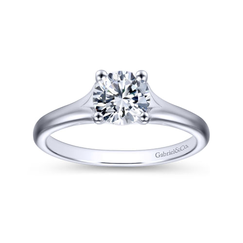 14K White Gold Round Diamond Engagement Ring