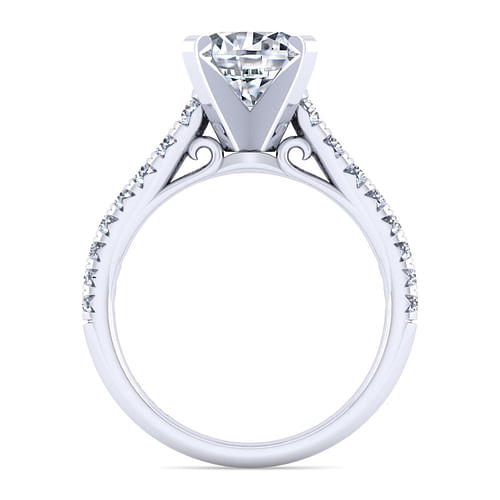 14K White Gold Round Diamond Engagement Ring