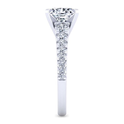 14K White Gold Round Diamond Engagement Ring