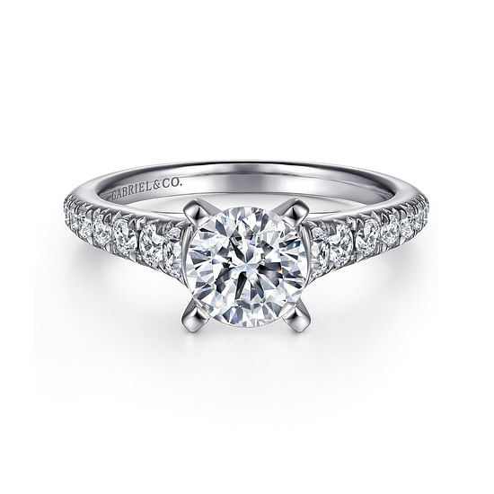 Gabriel - 14K White Gold Round Diamond Engagement Ring