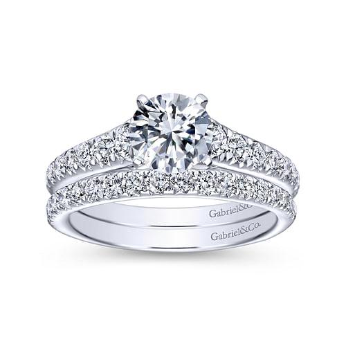 14K White Gold Round Diamond Engagement Ring