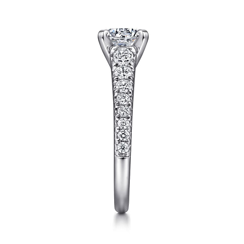 14K White Gold Round Diamond Engagement Ring