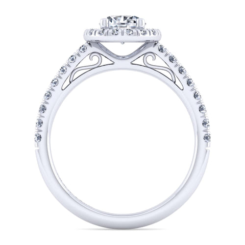 14K White Gold Round Diamond Engagement Ring
