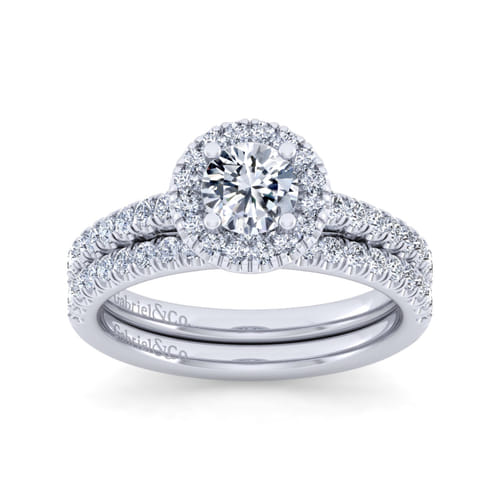 14K White Gold Round Diamond Engagement Ring