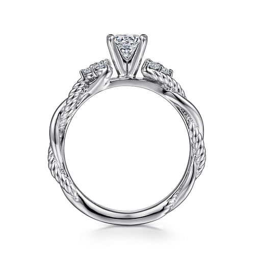 14K White Gold Round Diamond Engagement Ring