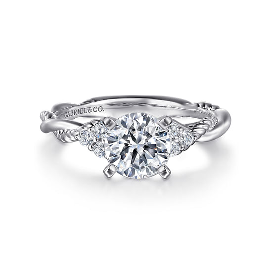 Gabriel - 14K White Gold Round Diamond Engagement Ring