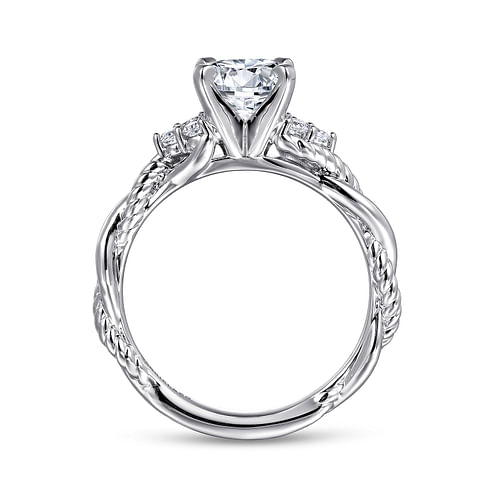 14K White Gold Round Diamond Engagement Ring