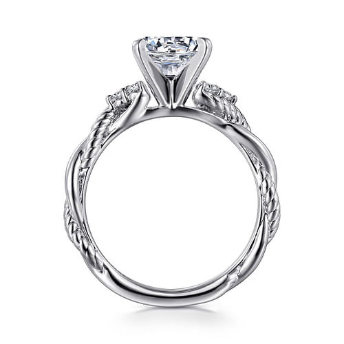 14K White Gold Round Diamond Engagement Ring