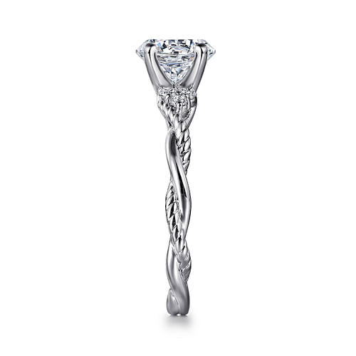 14K White Gold Round Diamond Engagement Ring