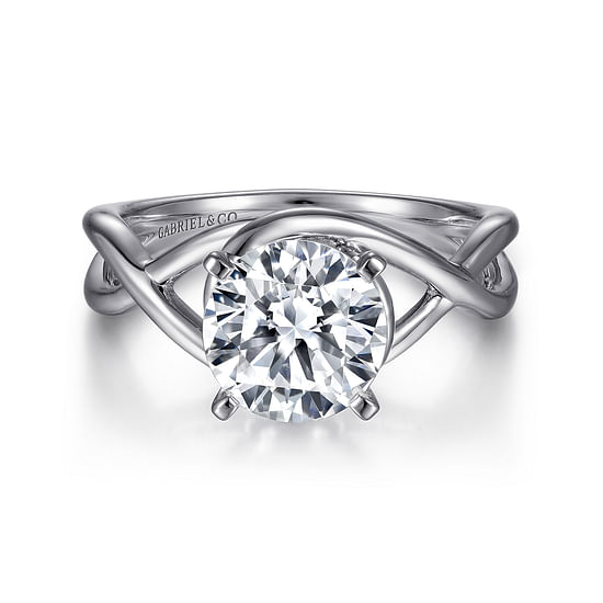 Gabriel - 14K White Gold Round Diamond Engagement Ring