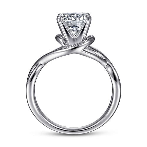 14K White Gold Round Diamond Engagement Ring