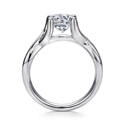 14K White Gold Round Diamond Engagement Ring