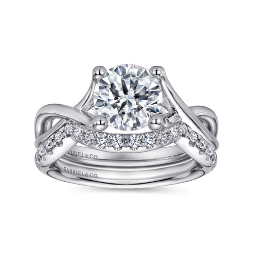 14K White Gold Round Diamond Engagement Ring