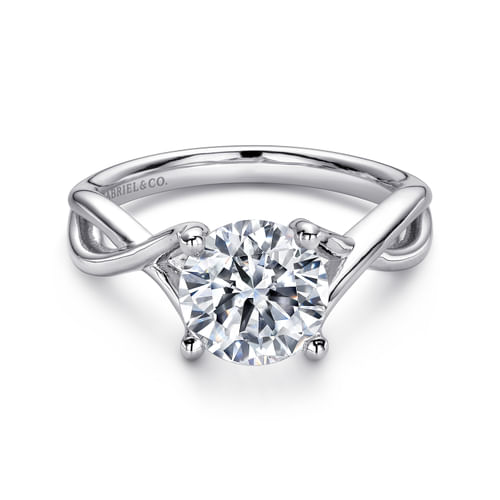 14K White Gold Round Diamond Engagement Ring
