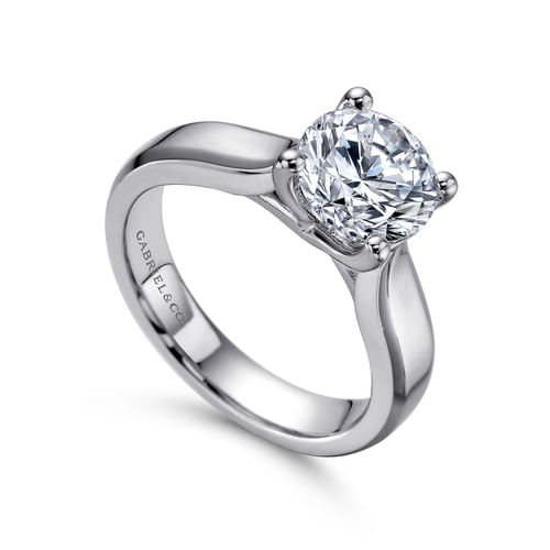 14K White Gold Round Diamond Engagement Ring