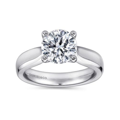 14K White Gold Round Diamond Engagement Ring