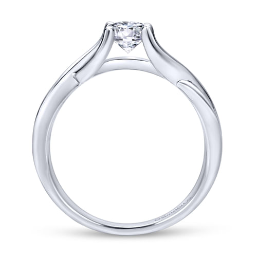14K White Gold Round Diamond Engagement Ring