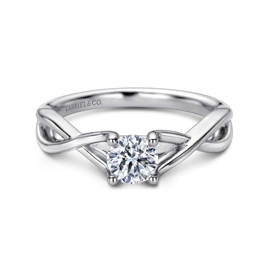 Gabriel - 14K White Gold Round Diamond Engagement Ring