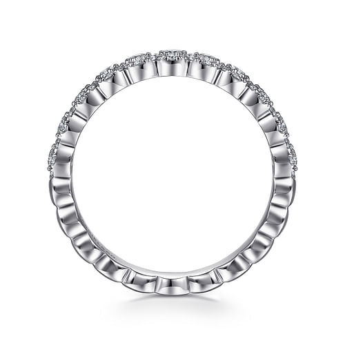 14K White Gold Round Diamond Halo Anniversary Band