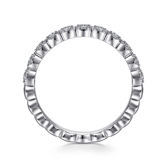 14K White Gold Round Diamond Halo Anniversary Band angle 2 14K White Gold Round Diamond Halo Anniversary Band angle 2