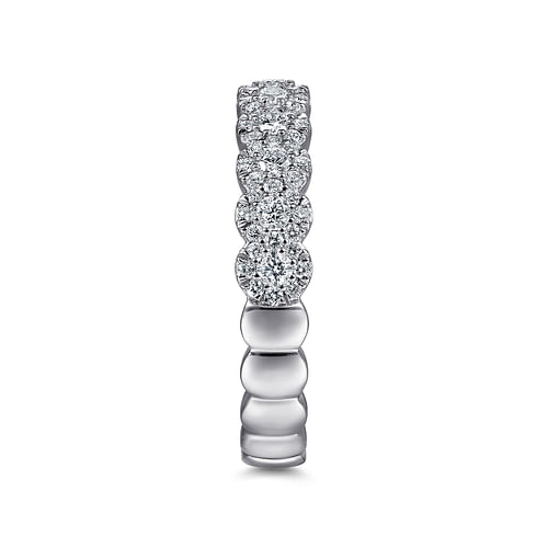 14K White Gold Round Diamond Halo Anniversary Band