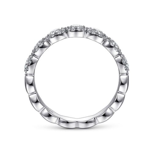 14K White Gold Round Diamond Halo Anniversary Band