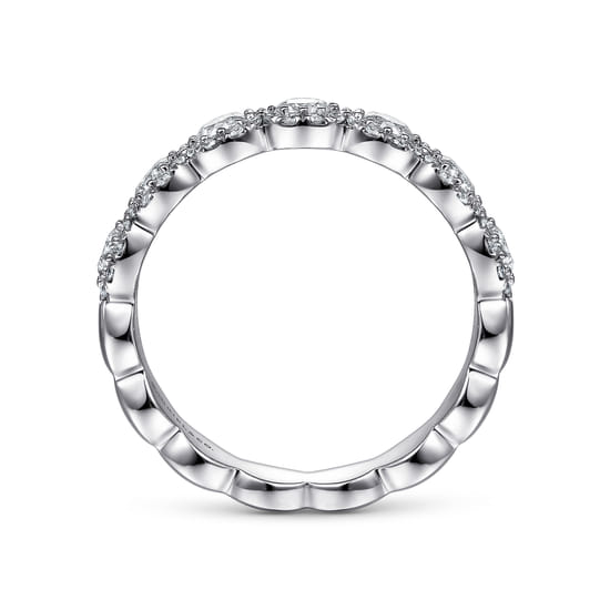 14K White Gold Round Diamond Halo Anniversary Band angle 2 14K White Gold Round Diamond Halo Anniversary Band angle 2