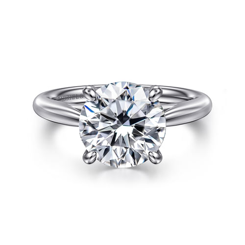 14K White Gold Round Engagement Ring