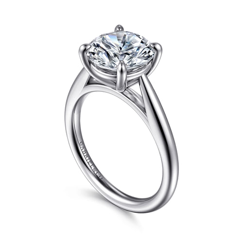 14K White Gold Round Engagement Ring