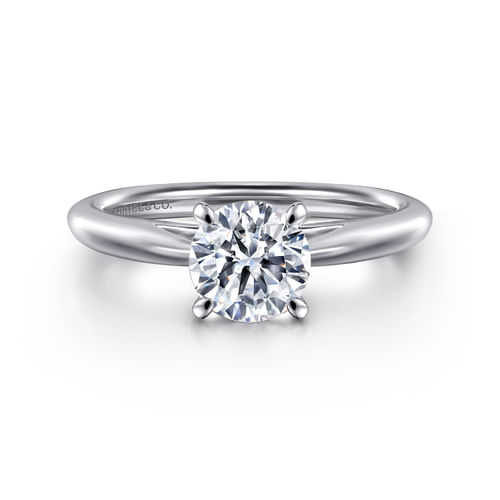 14K White Gold Round Engagement Ring