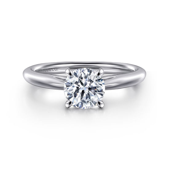 Gabriel - 14K White Gold Round Engagement Ring