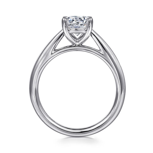 14K White Gold Round Engagement Ring