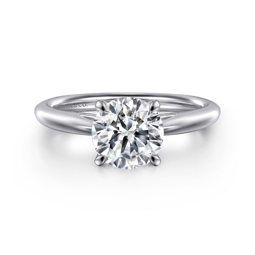 14K White Gold Round Engagement Ring