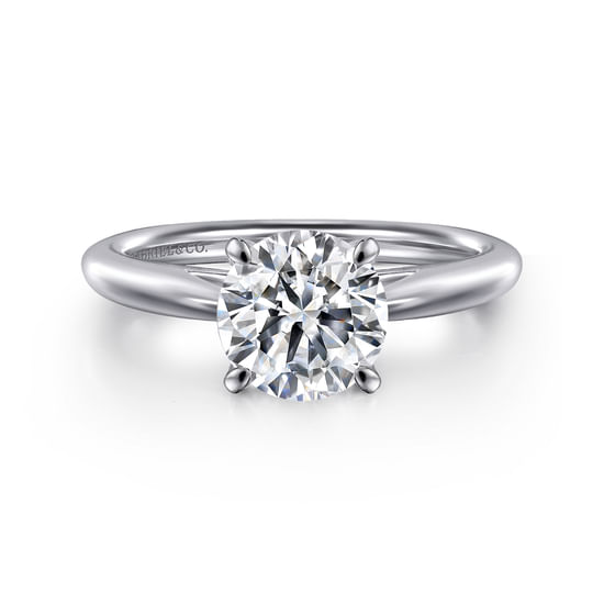 Gabriel - 14K White Gold Round Engagement Ring