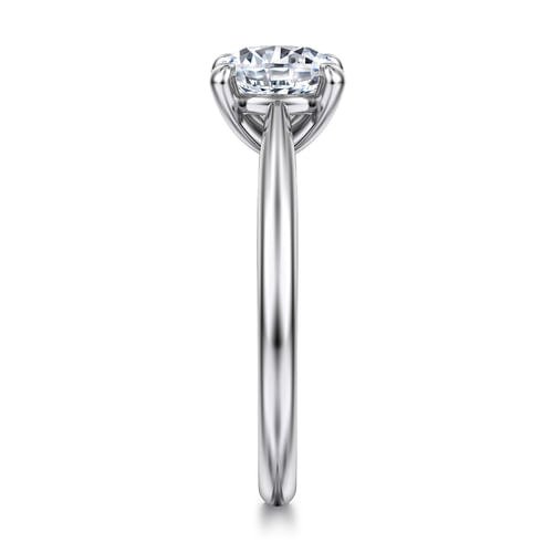 14K White Gold Round Engagement Ring