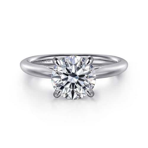 14K White Gold Round Engagement Ring