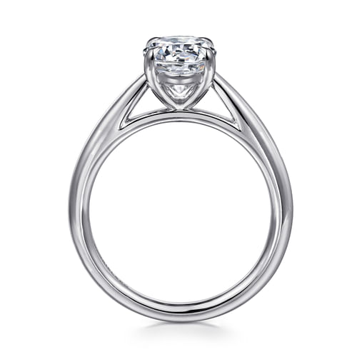 14K White Gold Round Engagement Ring