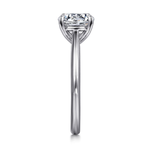 14K White Gold Round Engagement Ring