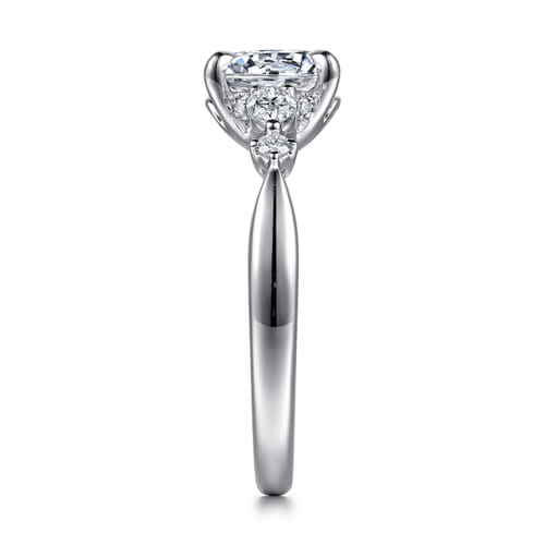 14K White Gold Round Five Stone Diamond Engagement Ring