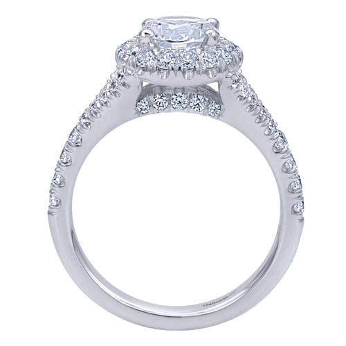 14K White Gold Round Halo Diamond Engagement Ring 14K White Gold Round Halo Diamond Engagement Ring