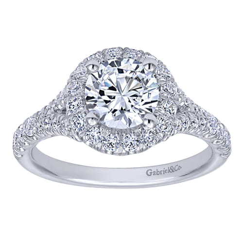 14K White Gold Round Halo Diamond Engagement Ring 14K White Gold Round Halo Diamond Engagement Ring