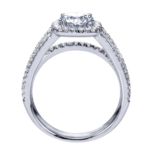 14K White Gold Round Halo Diamond Engagement Ring