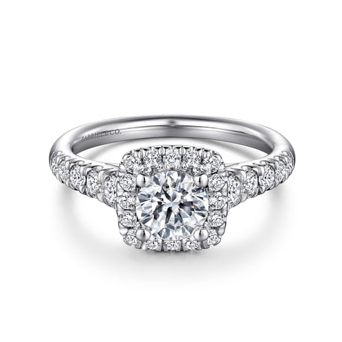 14K White Gold Round Halo Diamond Engagement Ring 14K White Gold Round Halo Diamond Engagement Ring