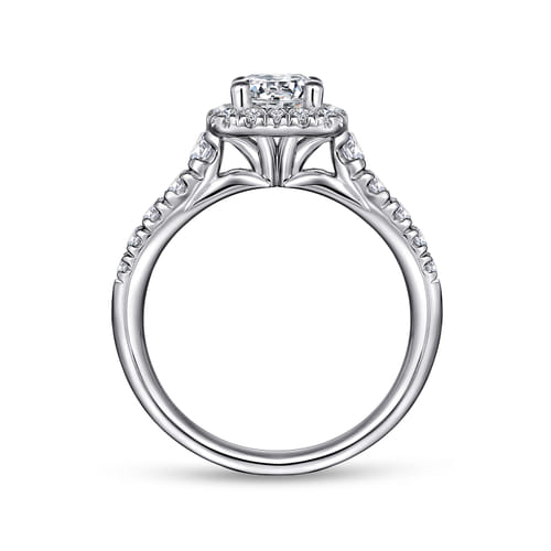 14K White Gold Round Halo Diamond Engagement Ring 14K White Gold Round Halo Diamond Engagement Ring