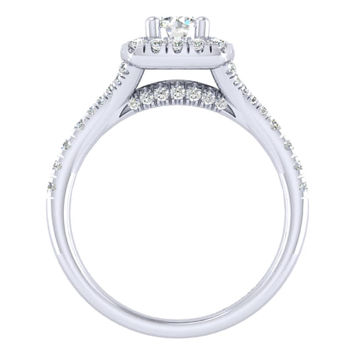 14K White Gold Round Halo Diamond Engagement Ring 14K White Gold Round Halo Diamond Engagement Ring