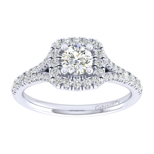 14K White Gold Round Halo Diamond Engagement Ring 14K White Gold Round Halo Diamond Engagement Ring