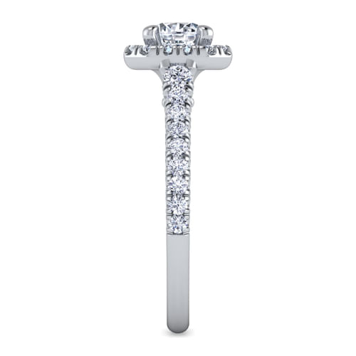 14K White Gold Round Halo Diamond Engagement Ring