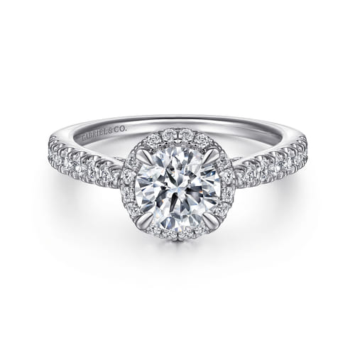 14K White Gold Round Halo Diamond Engagement Ring 14K White Gold Round Halo Diamond Engagement Ring
